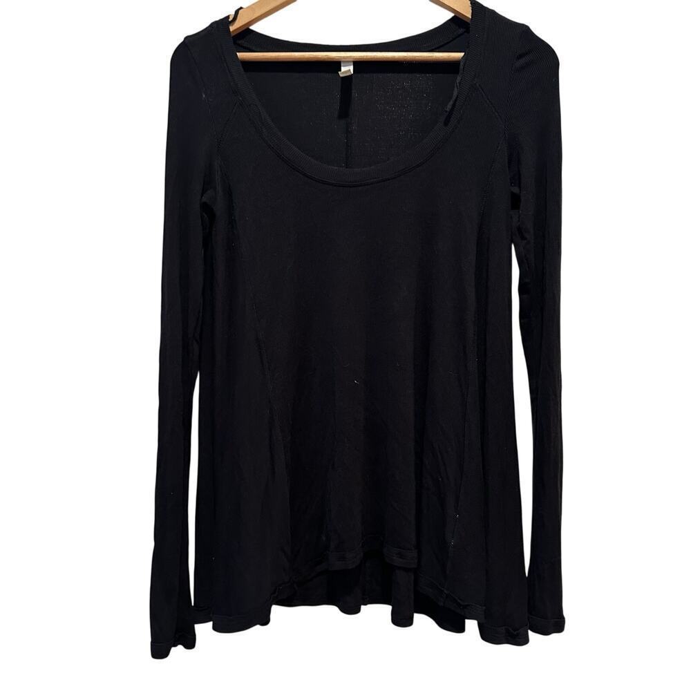 Free People Black Long Sleeve Top sz XS Loose Fit